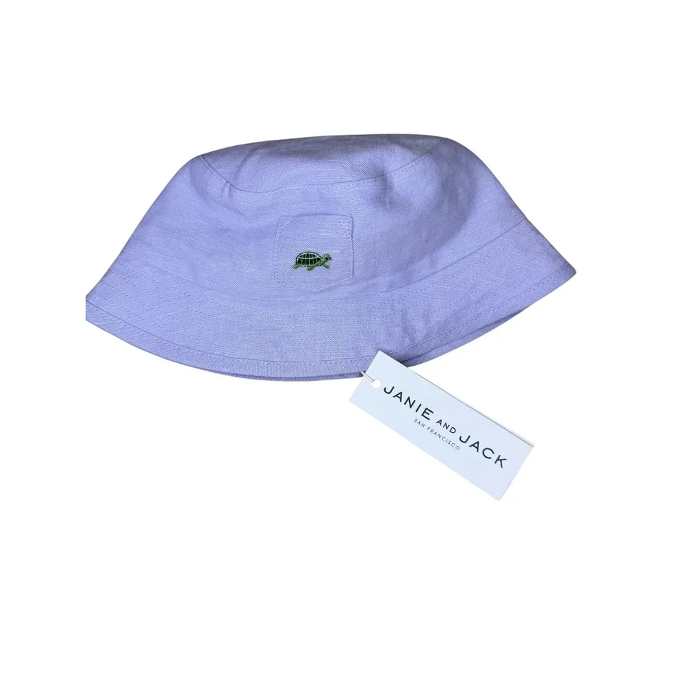 Janie and Jack Baby Purple Linen Turtle Bucket Hat 6-12 Months NWT